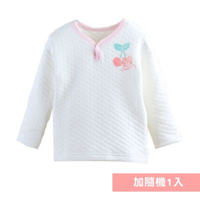 JoyNa - 2件入-保暖內搭 長袖空氣棉上衣-白色櫻桃+隨機一入
