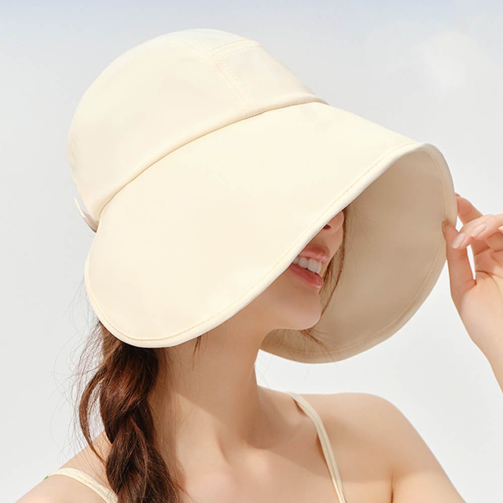 UPF50+涼感全臉防曬遮陽帽-米色 (56-58cm)