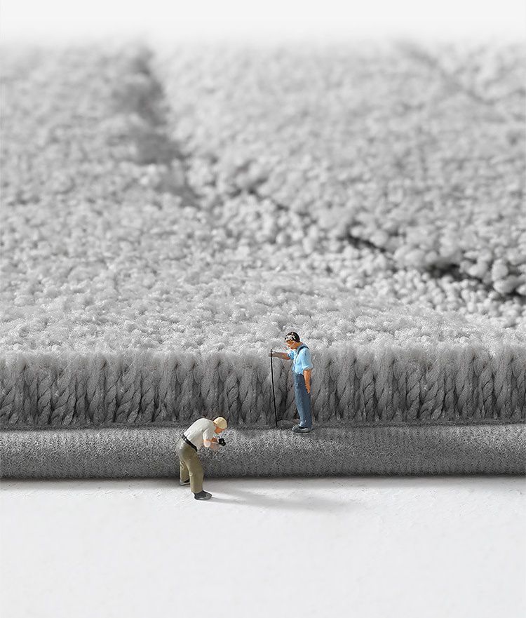 北歐風加厚快速吸水植絨浴室腳踏墊-流水波紋-深藍色