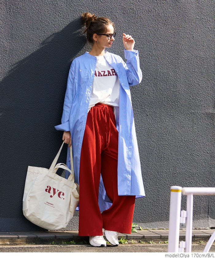 日本 COCA - 圓領印花長版薄長袖上衣-印花E款