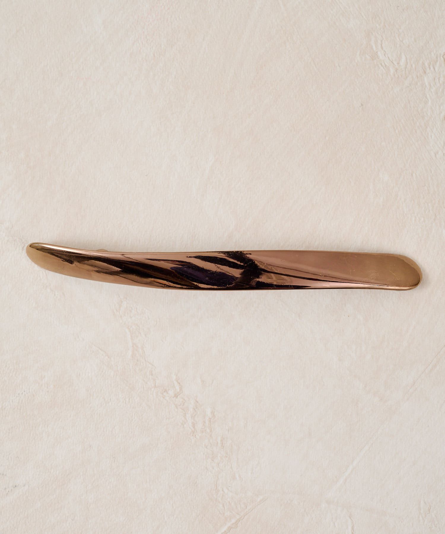 日本 Lattice - 優雅流線金屬一字夾/髮夾-銅棕