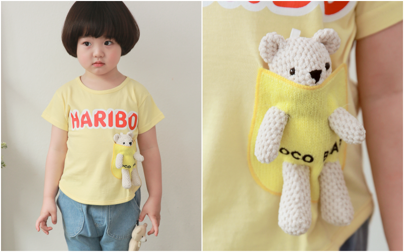 韓國 Coco rabbit - 熊熊娃娃 HARIBO T-鵝黃