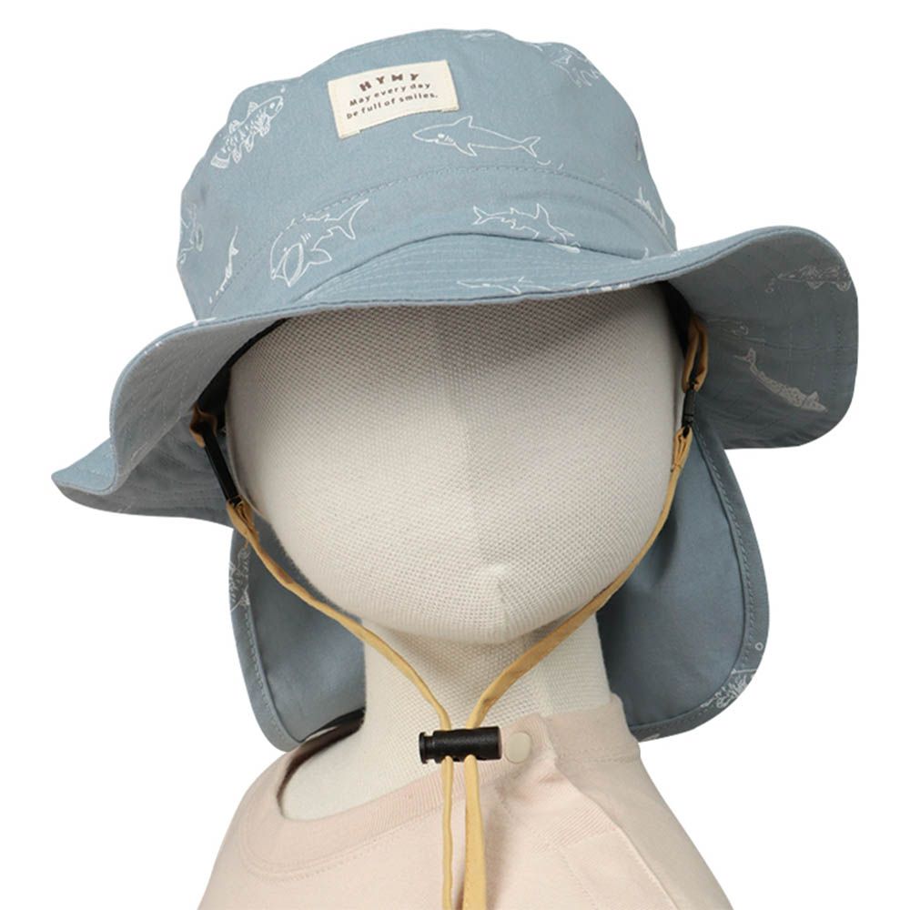 漁夫帽-滿版印花吸水速乾-藍色