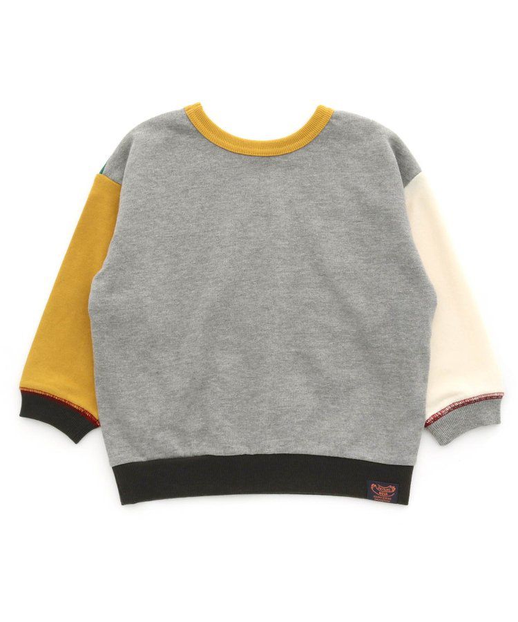 日本 BREEZE - 正反OK！裏毛圓領縫線長袖上衣-橘