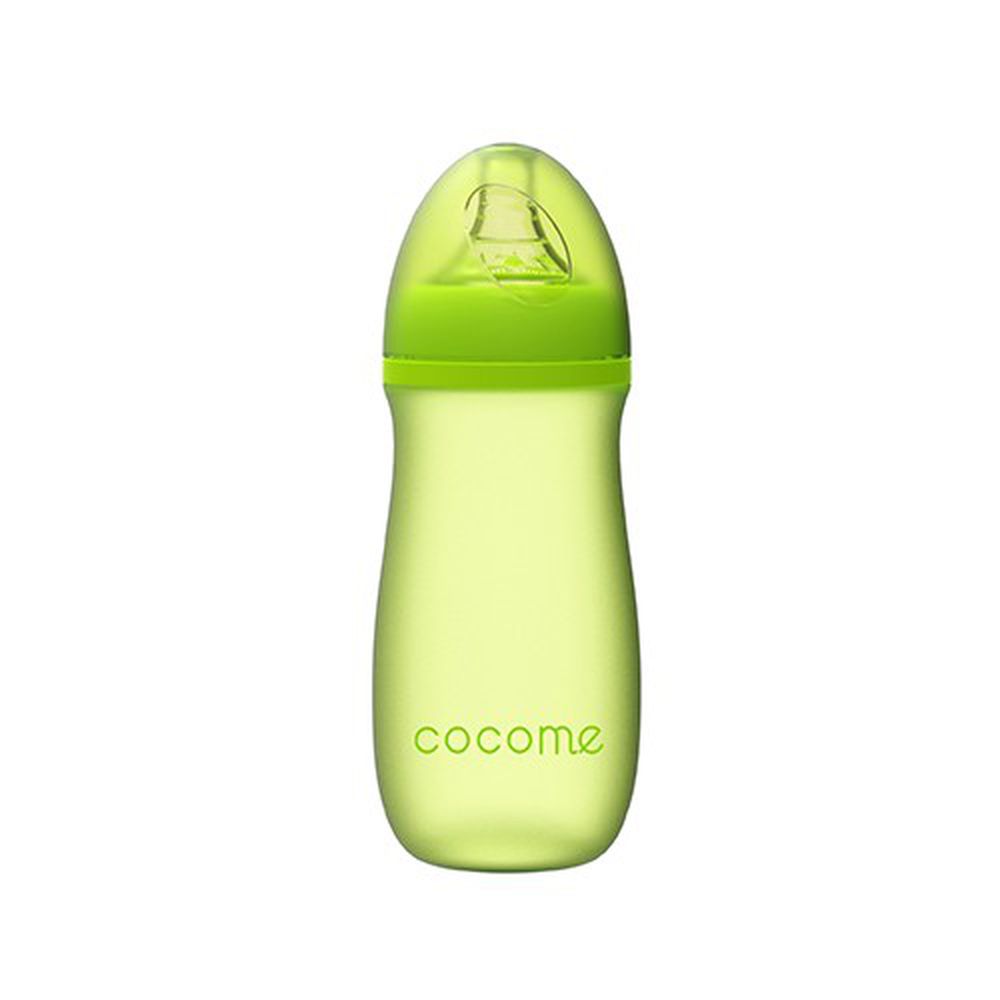 cocome 可可萌 - 防爆感溫晶鑽寬口玻璃奶瓶-綠色 (L [6個月起])-260mL
