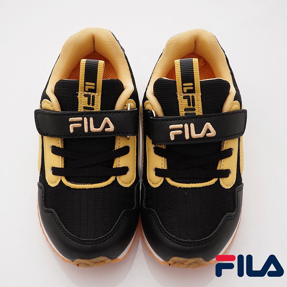 FILA - 經典慢跑鞋(中小童段)-運動鞋-黑黃