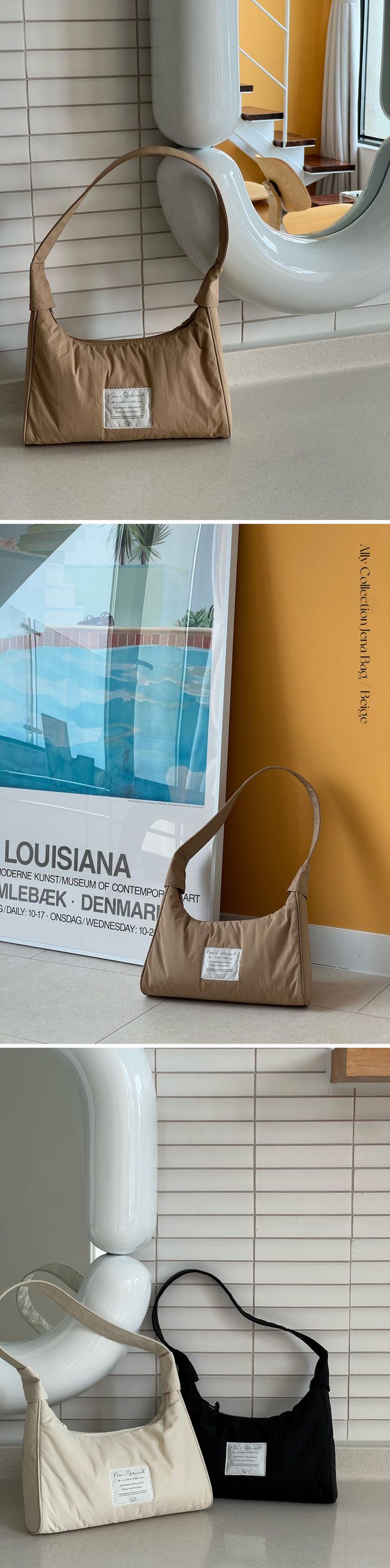 韓國 THEALLY - 輕量生活防水尼龍單肩背包-綠