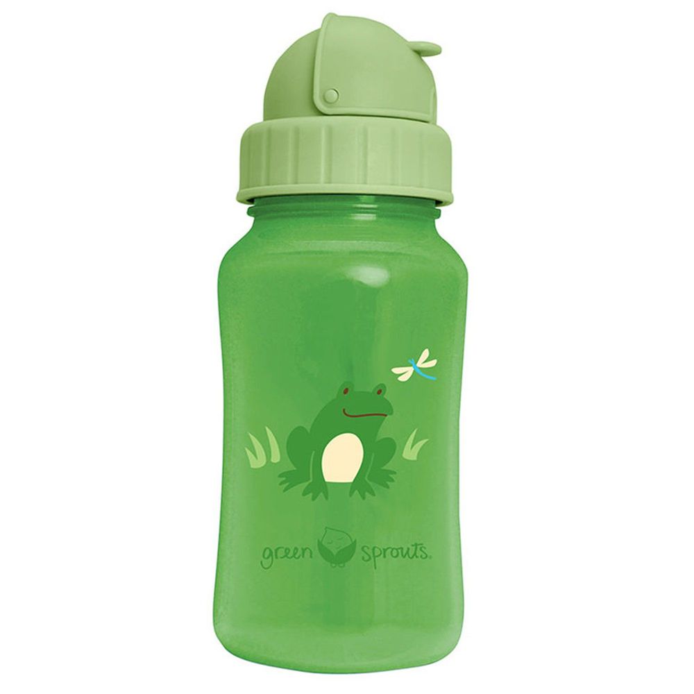 美國 green sprouts 小綠芽 - 兩用防漏吸管杯/水瓶杯-300ML-草綠色