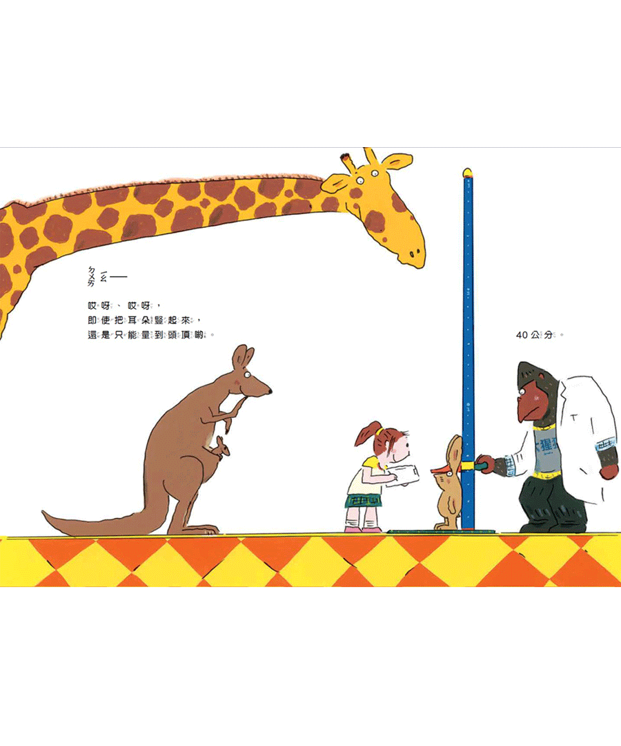 排排隊，動物量身高