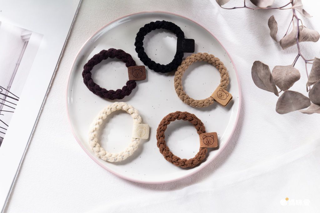 泰迪絨高彈力百搭髪圈(10入組)-熊熊-混色