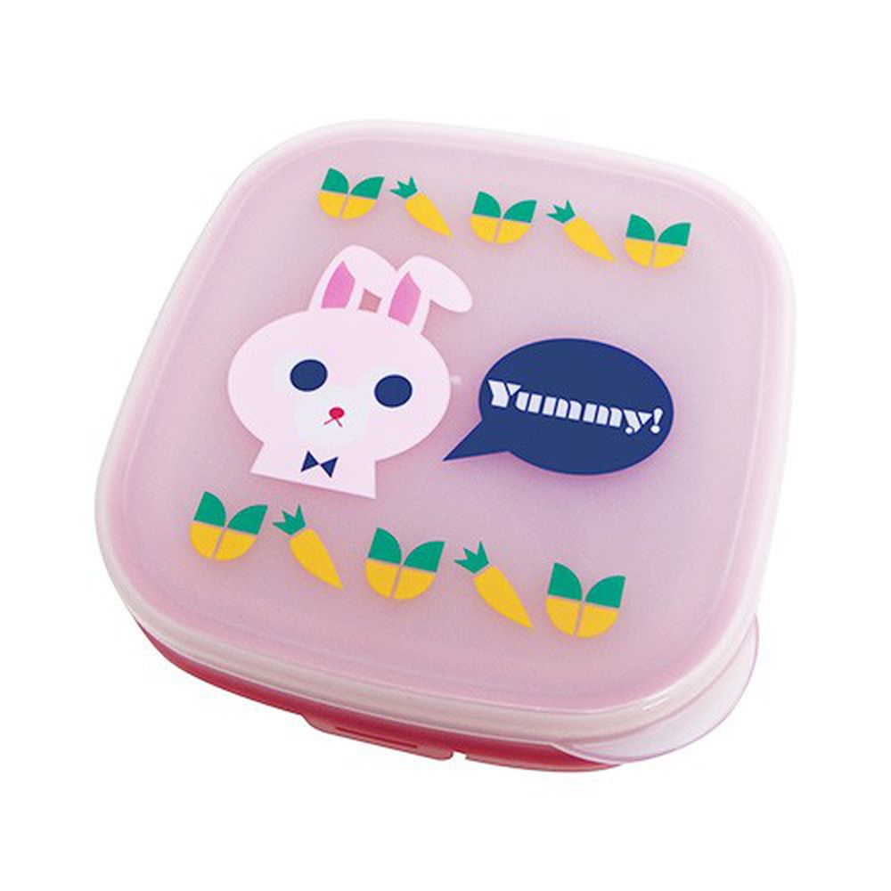 日本Yummy！ - 日本製方形點心盒-紅-兔兔 (11.4x11x5cm)