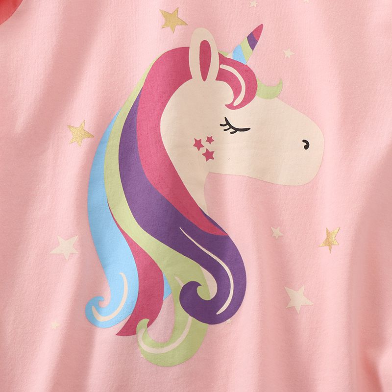 MAMDADKIDS - 萊卡棉長袖家居服套裝-獨角獸-粉色