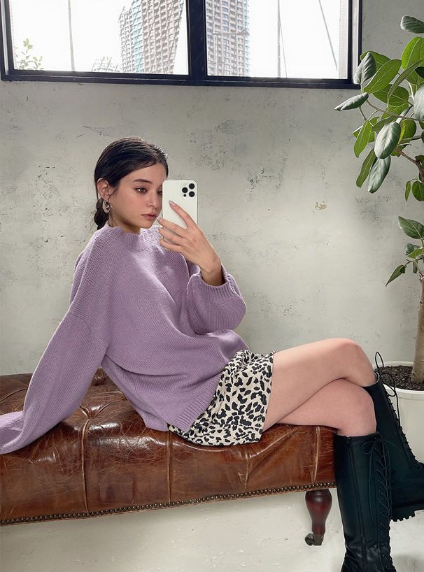 日本 GRL - 明星聯名款 修身半高領毛衣-古典綠