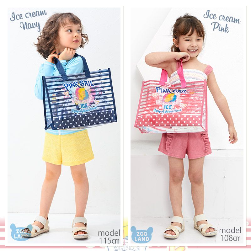 日本 ZOOLAND - 防水PVC手提袋/游泳包-E悠遊企鵝-水藍 (25x34x11cm)