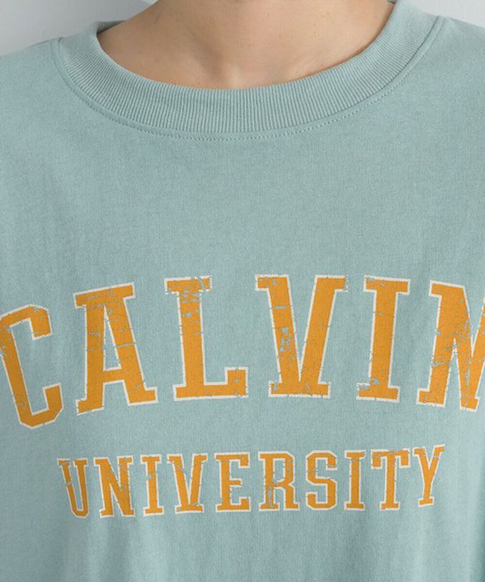 日本 Lupilien - 接觸冷感 學院風印花荷葉寬袖上衣-橘