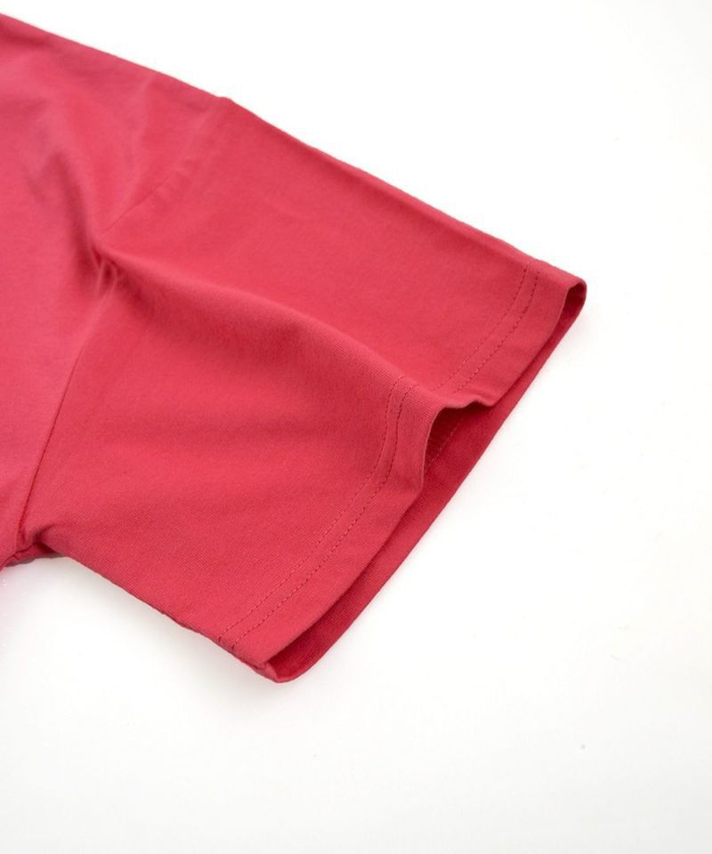 日本 zootie - 落肩寬鬆立體刺繡短T-玫瑰粉