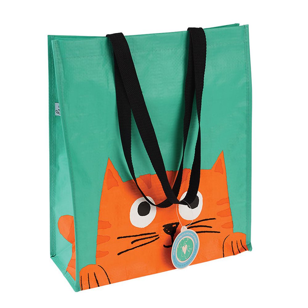 英國 Rex London - 環保多功能購物袋/萬用袋-大眼橘貓