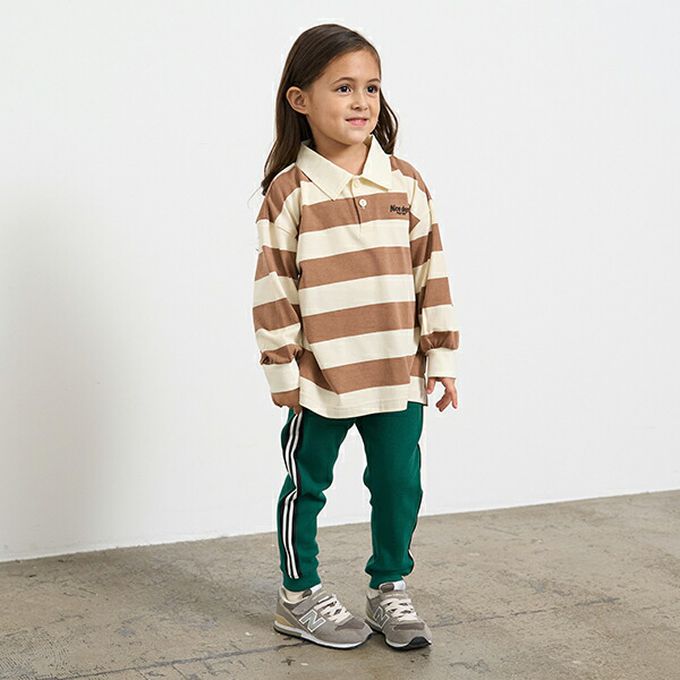 日本 b-ROOM - 側邊線條運動風束口長褲-炭灰