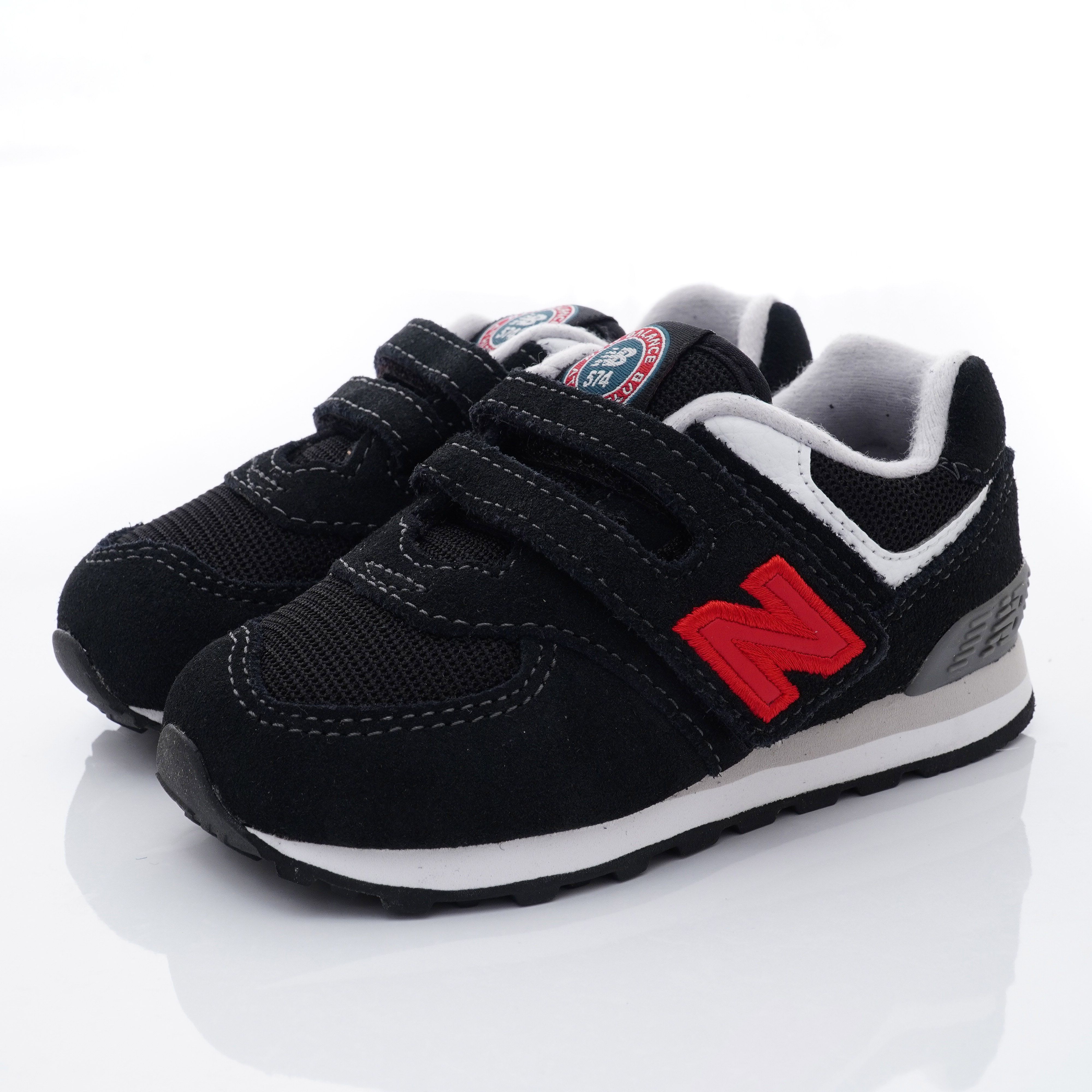 New Balance - NB313系列大絆帶休閒鞋款(小童段)-黑/深紅