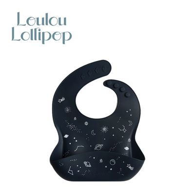 Loulou Lollipop - 寬口袋立體矽膠圍兜-迷幻太空