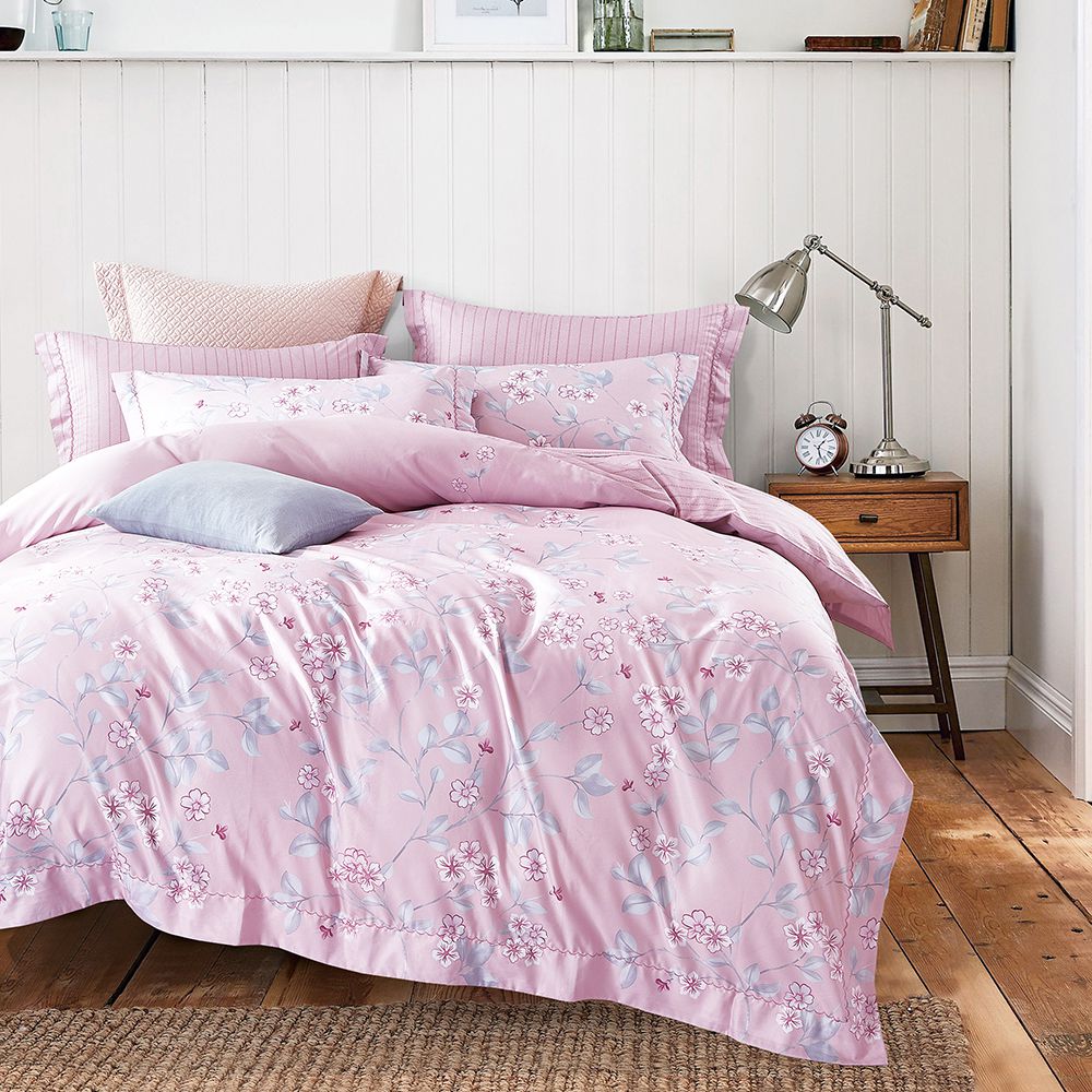 吸濕排汗天絲單人三件式床包鋪棉被套組-雲影-含床包+鋪棉兩用被套+枕套*1