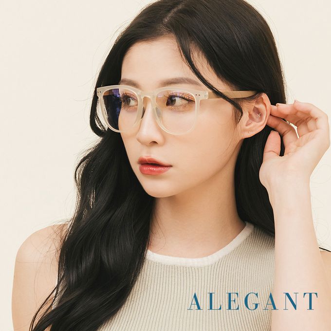 ALEGANT - 樂讀時尚多功能奧塔白TR90輕盈氣墊感折疊款方框UV400濾藍光眼鏡