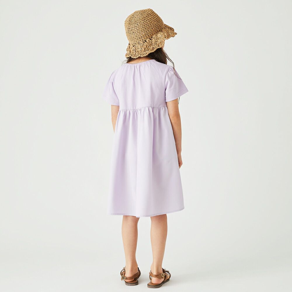 日本 evercloset - 涼爽純棉休閒短袖洋裝-黑白