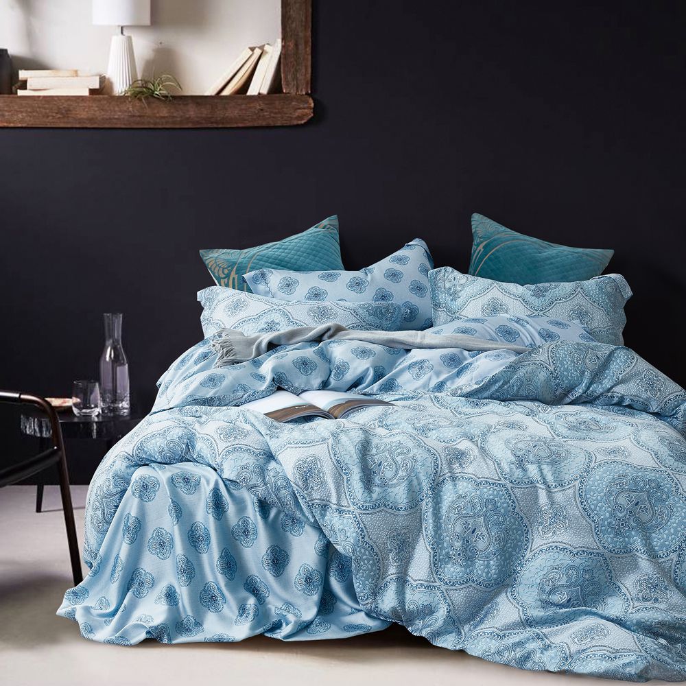 PureOne - 天絲系列．TENCEL寢具組-禧安 (雙人四件式床包鋪棉被套組)