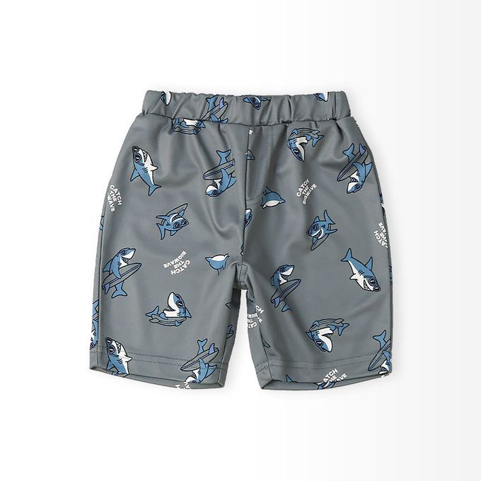 日本 ZOOLAND - 接觸冷感 透氣鯊魚印花短褲-深藍