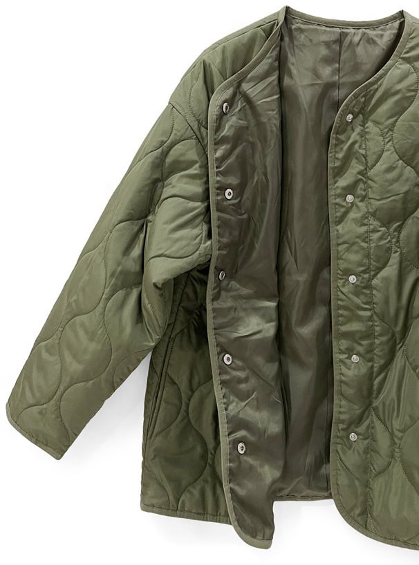 日本 GRL - 毛絨連帽背心x泡泡壓紋鋪棉外套兩件組-米杏 (F)