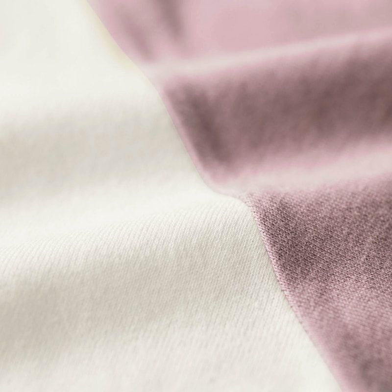 日本 Papel lapiz - 袖撞色清新運動風長袖上衣-煙燻粉x灰白