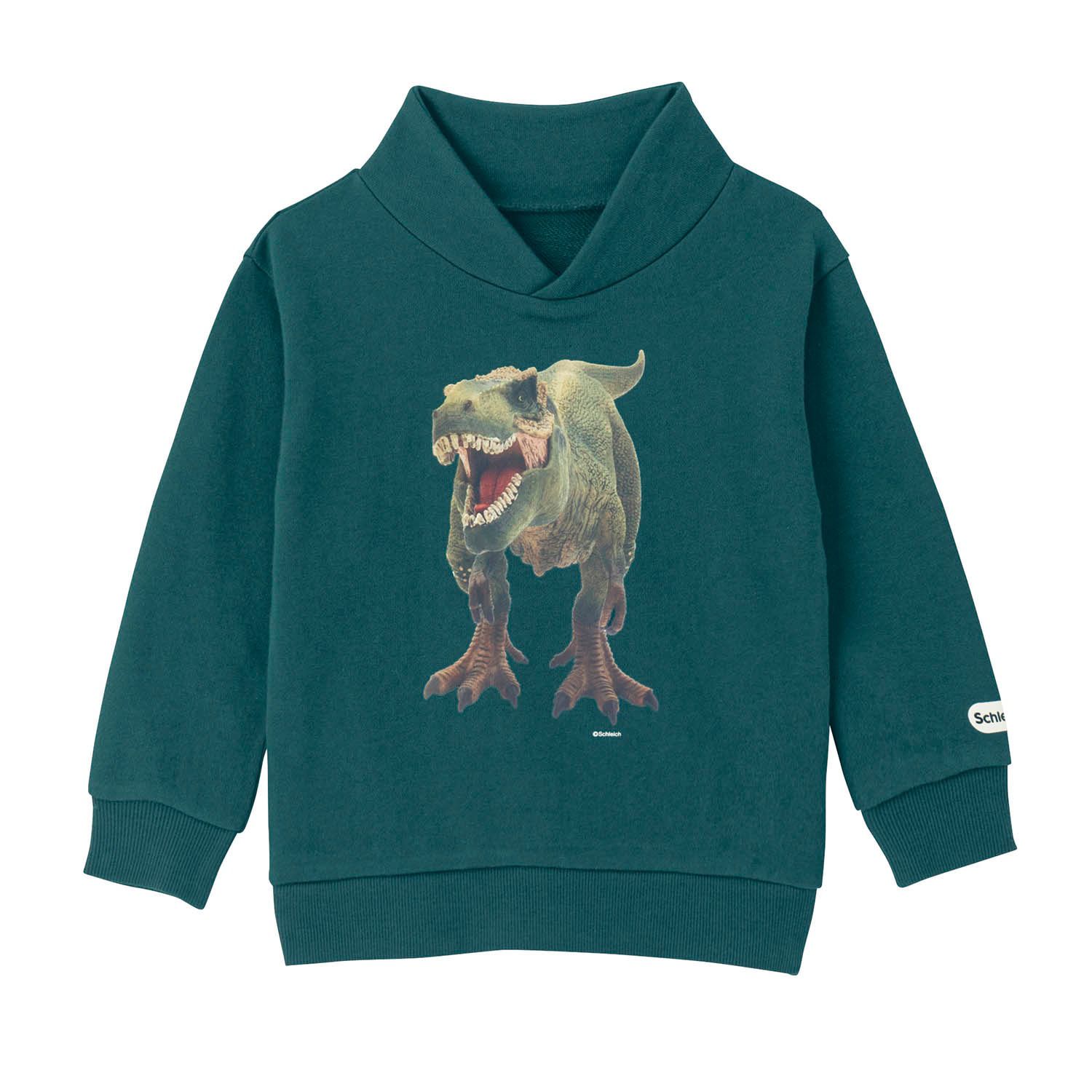 日本千趣會 - Schleich 防風領裏毛印花長袖上衣-恐龍世界-灰黑x迷彩