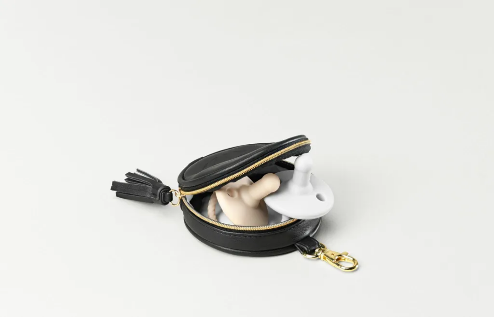 美國Tushbaby - 小圓仔包-皮革黑 (5.8*5.8*9.5cm)