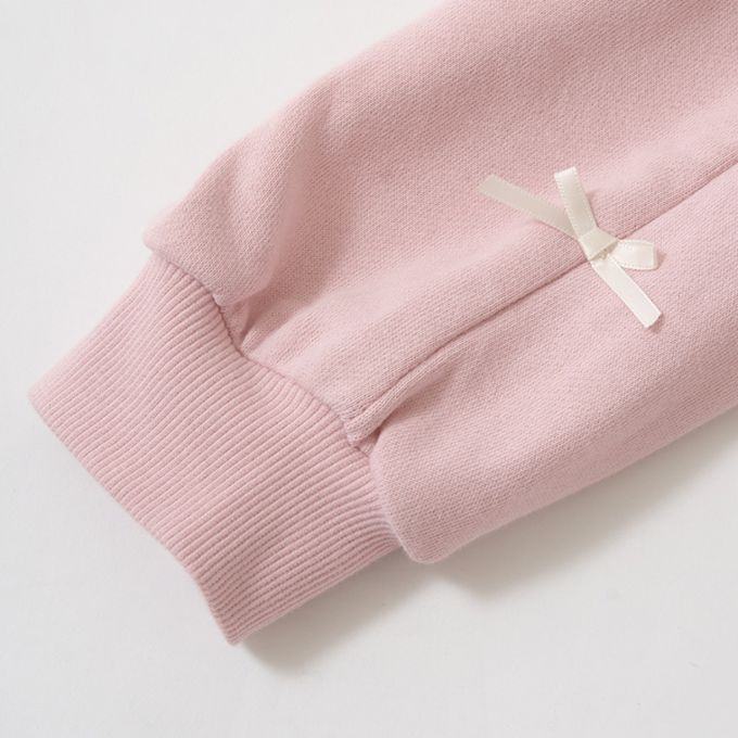 日本 Lycee mine - 蝴蝶結側邊少女休閒長褲-淺粉