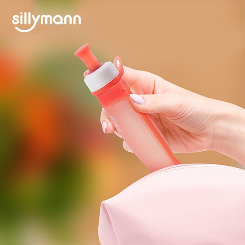 韓國 sillymann - 100%鉑金矽膠口袋水瓶-170ml-橘色