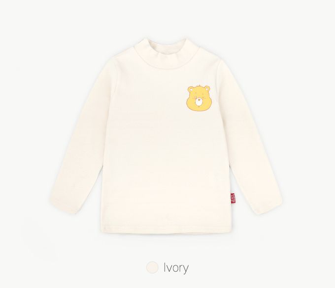 韓國 Care Bears - 聯名款眨眼熊熊印中領上衣-象牙白