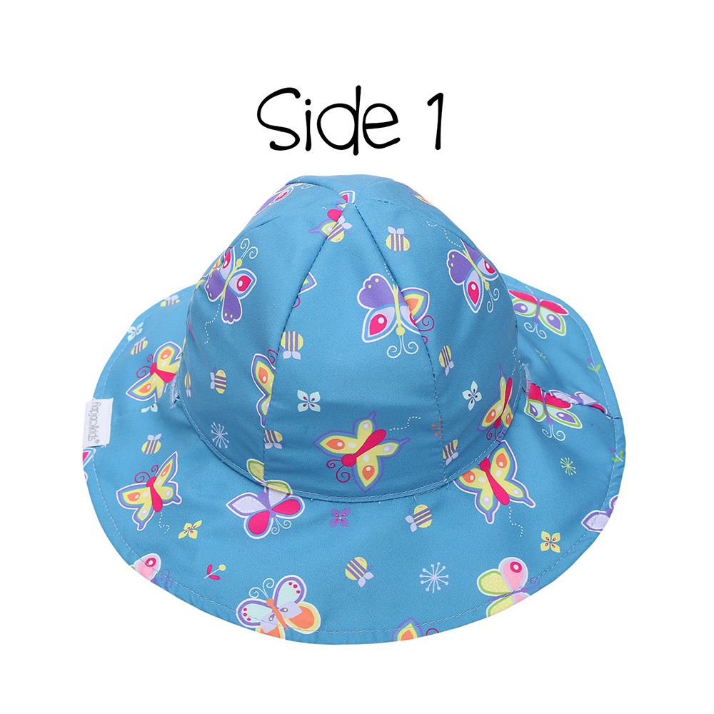加拿大 flapjackkids - 雙面小童遮陽帽/防曬帽-蝴蝶/花