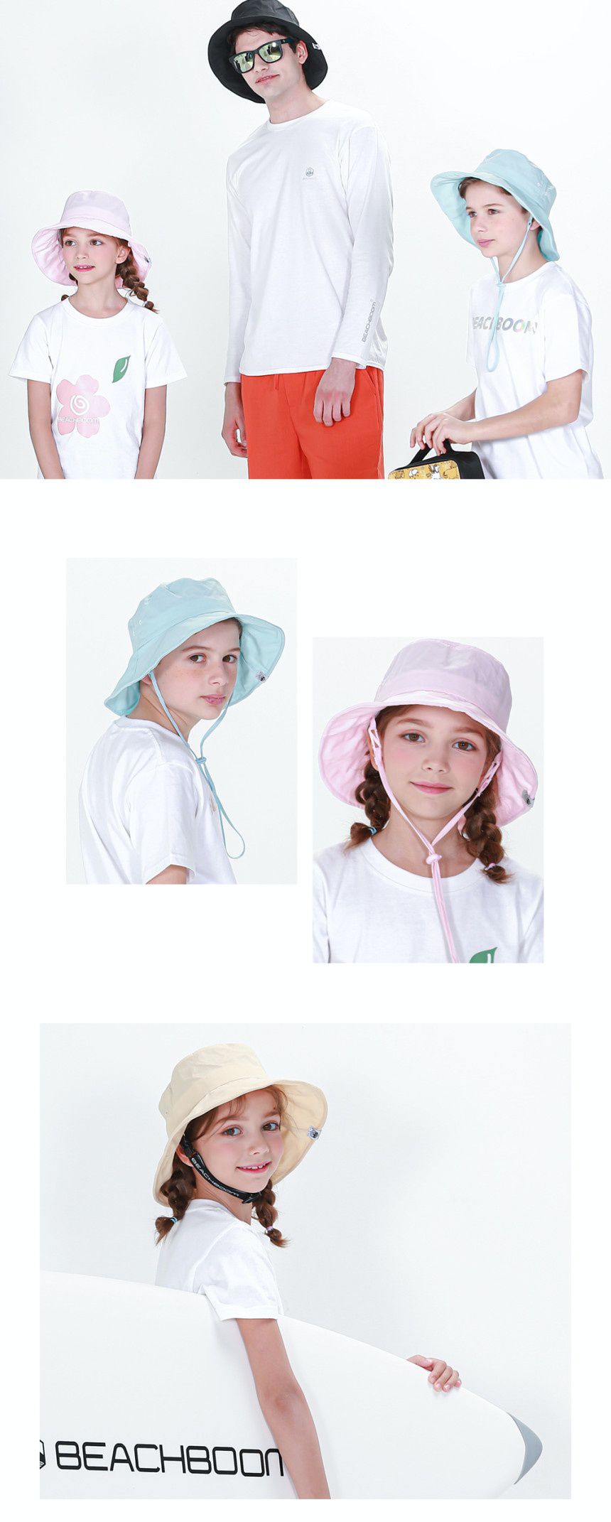 韓國 Beach Boom - 韓製UPF50+軟鋼絲防水透氣防曬帽/漁夫帽-天藍