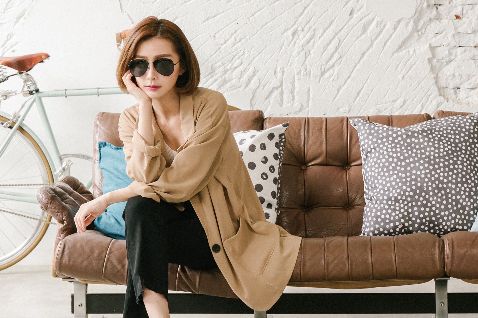 ALEGANT - 飛官造型消光黑飛行員寶麗來偏光墨鏡│UV400太陽眼鏡