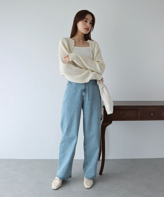 日本 BLUE EAST - 率性羅紋短版針織外套-白