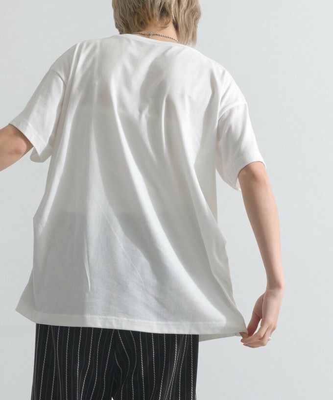 日本 le colis - 接觸冷感 紅鶴刺繡印花休閒上衣-白