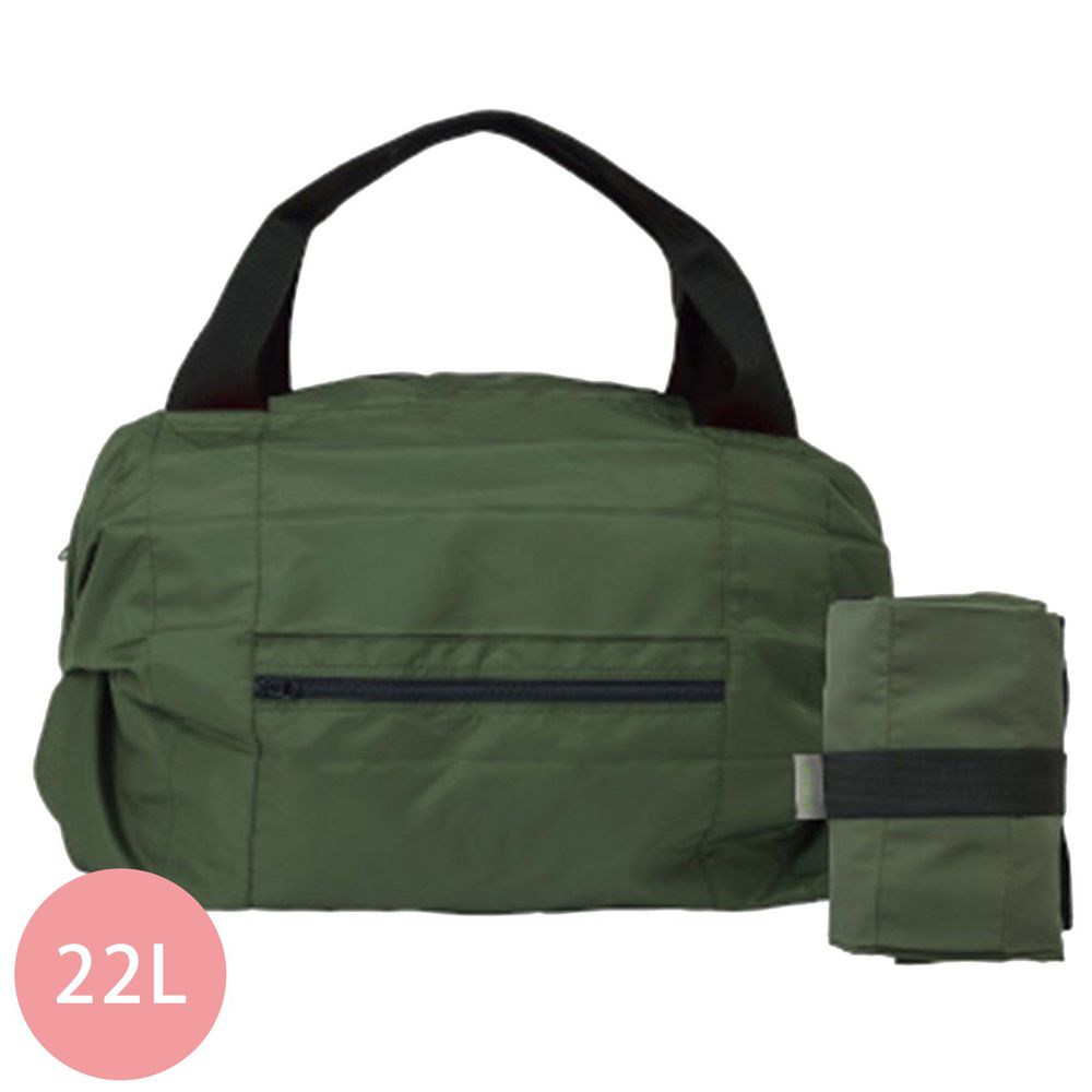 日本 MARNA - Shupatto 秒收摺疊防潑水旅行袋(可掛行李箱手把)-橄欖綠 (46x35x17cm)-耐重15kg / 22L