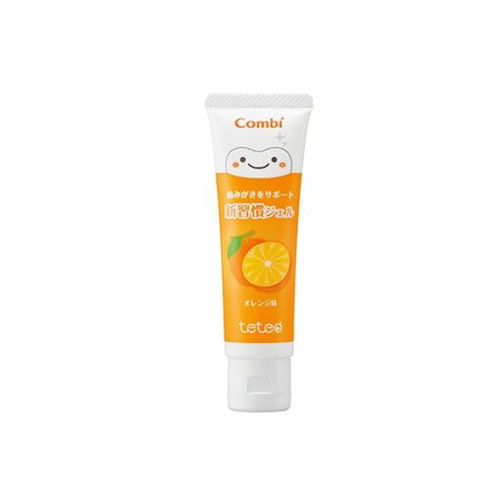 日本 Combi - teteo 幼童含氟牙膏-橘子 (6顆牙(約9個月)以上適用)-含氟量500ppm