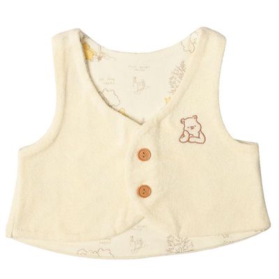 akachan honpo - 開扣式背心-復古小熊維尼-淺卡其色 (50~70cm)