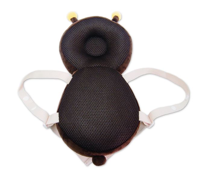 akachan honpo - 嬰兒防護枕背包-蜜蜂-咖啡色