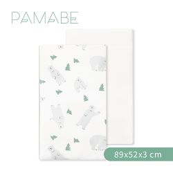 PAMABE - 多功能薄墊-HI FIVE北極熊(雙面鳥眼布)-89x52x3cm(適用於奇哥 Joie kubbie™ sleep)