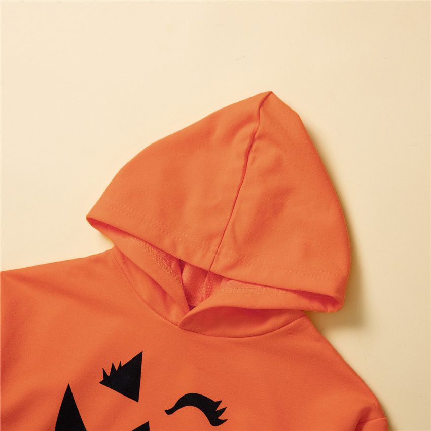 造型長袖帽T-微笑南瓜-橘色-萬聖節裝扮