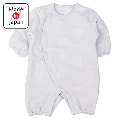 akachan honpo - 幼兒緹花連身衣-積木-淺藍色