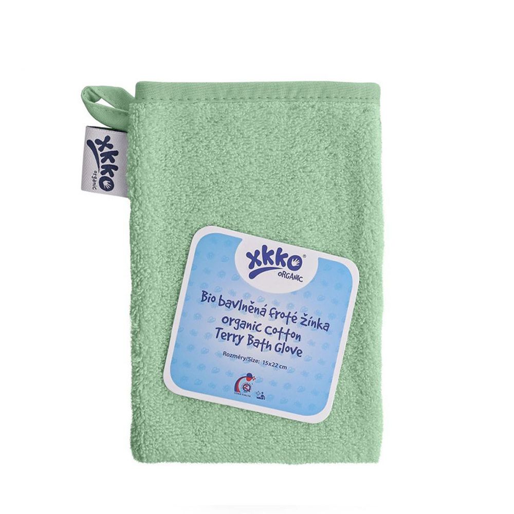捷克 XKKO - 有機棉洗澡手套-薄荷綠