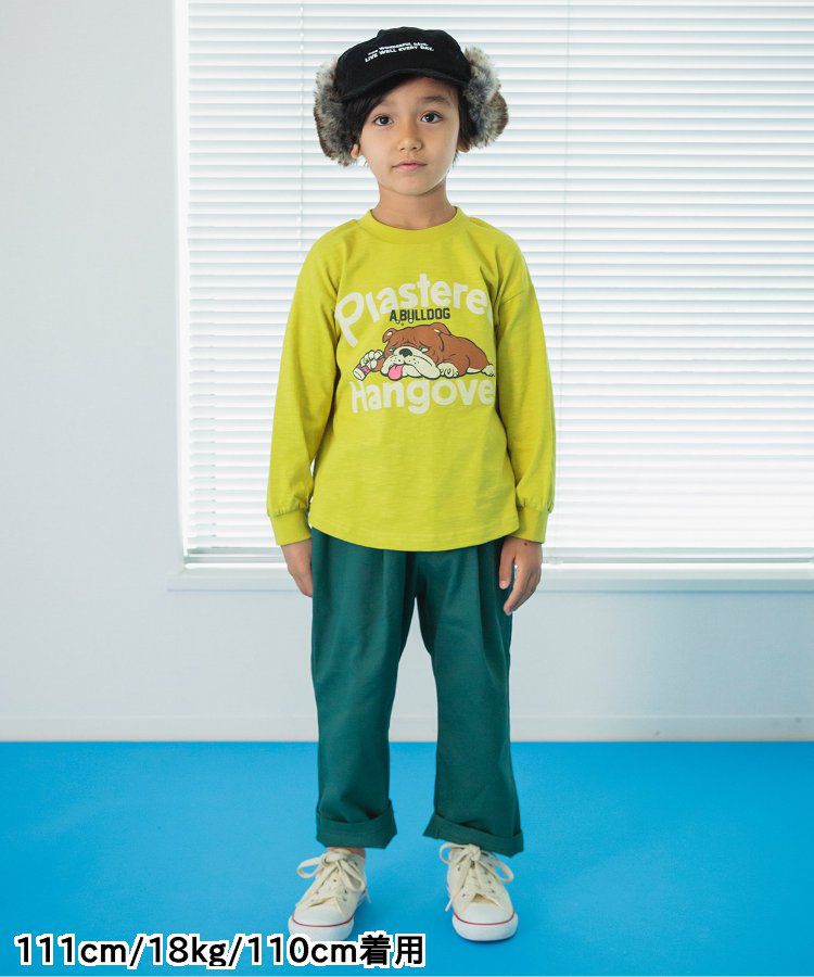 日本 BREEZE - [品牌週年限定]印花長袖上衣-打招呼-炭灰